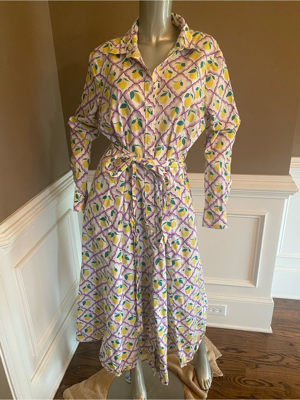 Boden Amy Cotton Shirt Dress Size 16-18L
Lemon Grove/Lacender - Picture 2 of 7